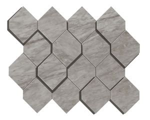 As39 28.2x35.3 marvel bardiglio grey mosaico esagono 3d