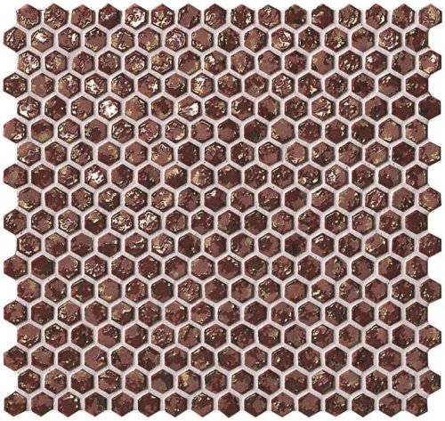 6dhr 30x30 dwell rust hexagon gold