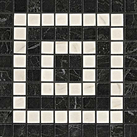 Adri 18.5x18.5 marvel noir-cremo angolo mosaico