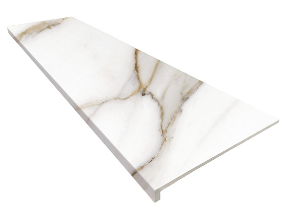 Ступень клинкерная 33*120 exagres marbles calacatta peldano recto Ступень клинкерная 33*120 exagres marbles calacatta peldano recto