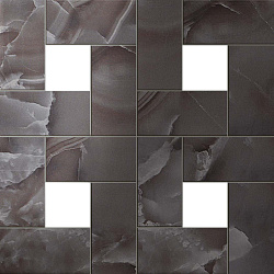 610110000089 s.o. black agate mosaic lap - с.о. блэк агате мозаика лаппато 45x45