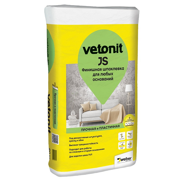 Шпатлевка vetonit джей эс (js)20 кг