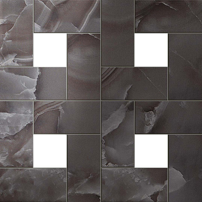 610110000089 s.o. black agate mosaic lap - с.о. блэк агате мозаика лаппато 45x45