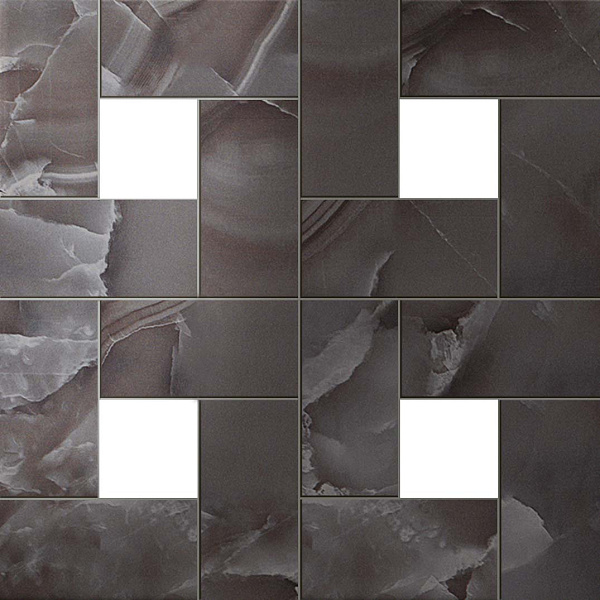 610110000089 s.o. black agate mosaic lap - с.о. блэк агате мозаика лаппато 45x45