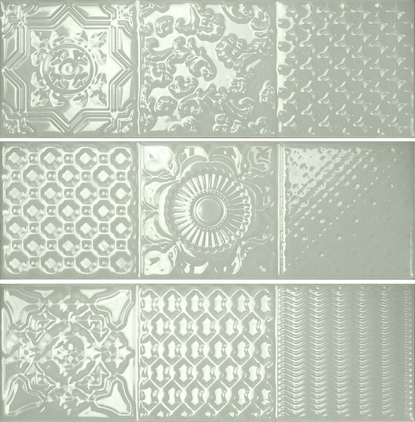 Настенная плитка 10*30 decor esencia relieve blue brillo.