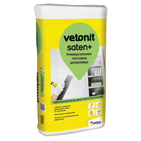 Шпатлевка vetonit saten+ 20 kg