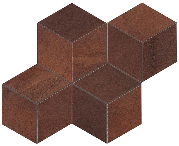 A0up 30x35 blaze corten mosaico esagono matt